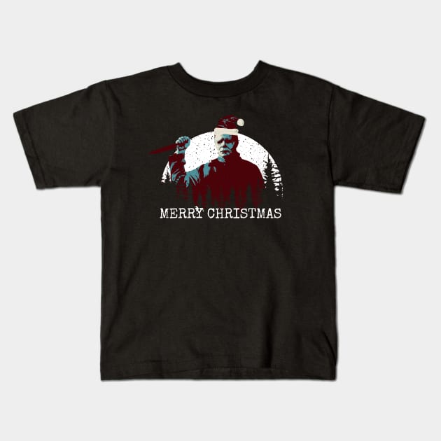 michael myers merry christmas 2021 Kids T-Shirt by Thermul Bidean